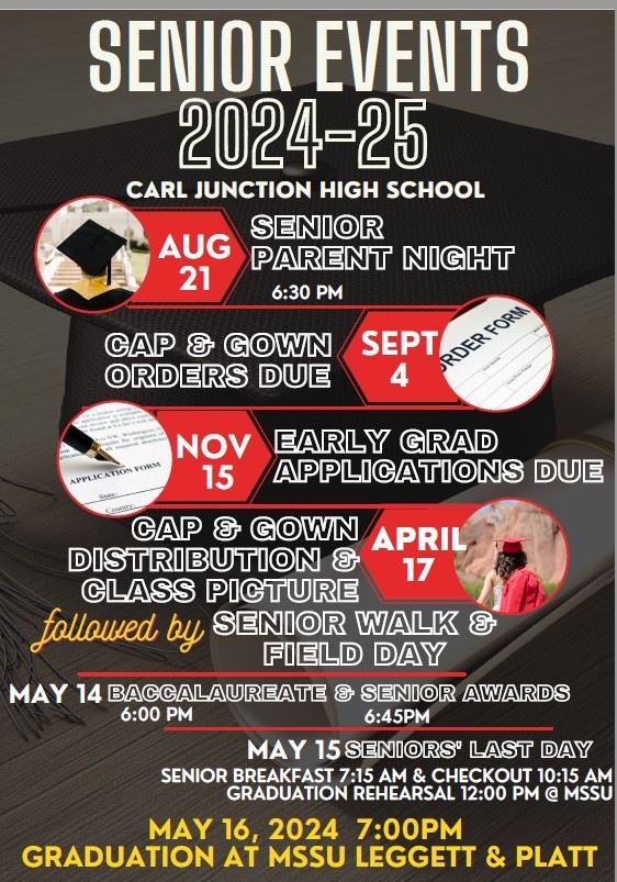 Senior events and dates